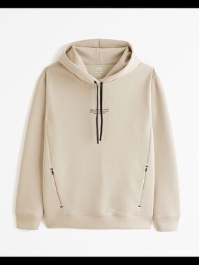 Abercrombie YPB NeoKnit Hoodie Beige XS Training Club Athleisure